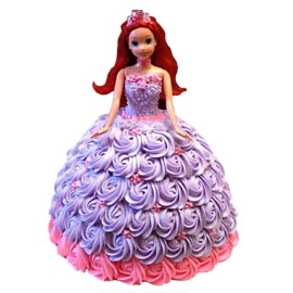 Barbie Doll Roses Cake