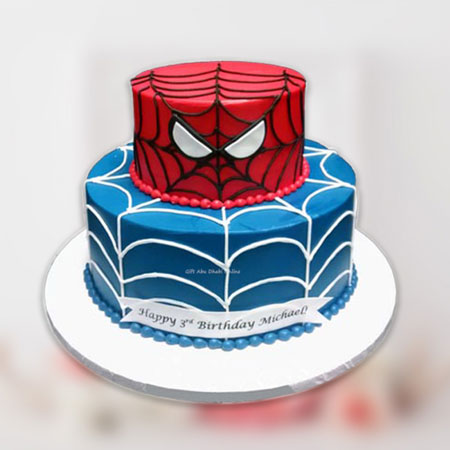 Premium Spiderman 3 Tier Fondant Cake  Three Tier Cake