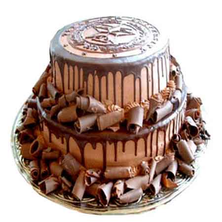 Happy Birthday Rich Golden Chocolate Cake Image With Name