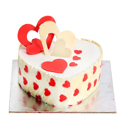 Aesthetic White Heart Shaped Cake | UG Cakes - Order Online in Nepal