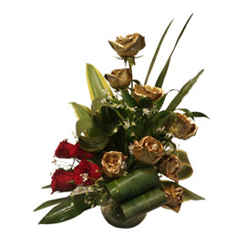 Golden Roses Arrangement